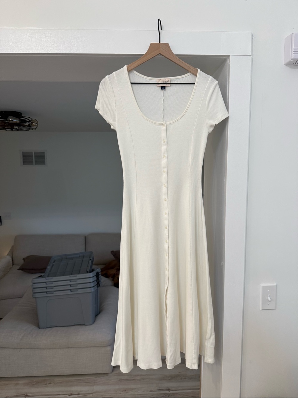 Universal Thread Button-Front Midi Dress